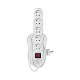 Extension cable with switch for 5 sockets, 10 m, 3x 1.5 mm